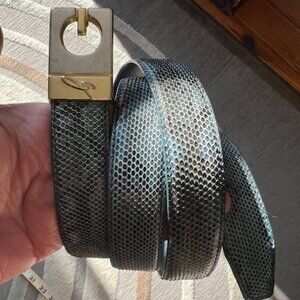 VINTAGE Giorgio Brutini Ladies Genuine Blue Python Snake Skin Belt